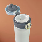 Close-up of the leakproof cap and mouth of the FitFuzion Kids Insulated Water Bottle.