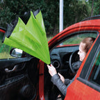 Kids UV umbrella open in an outdoor setting, ready for use.