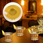 Battery operated golden water sensor LED diyas with flickering light effect