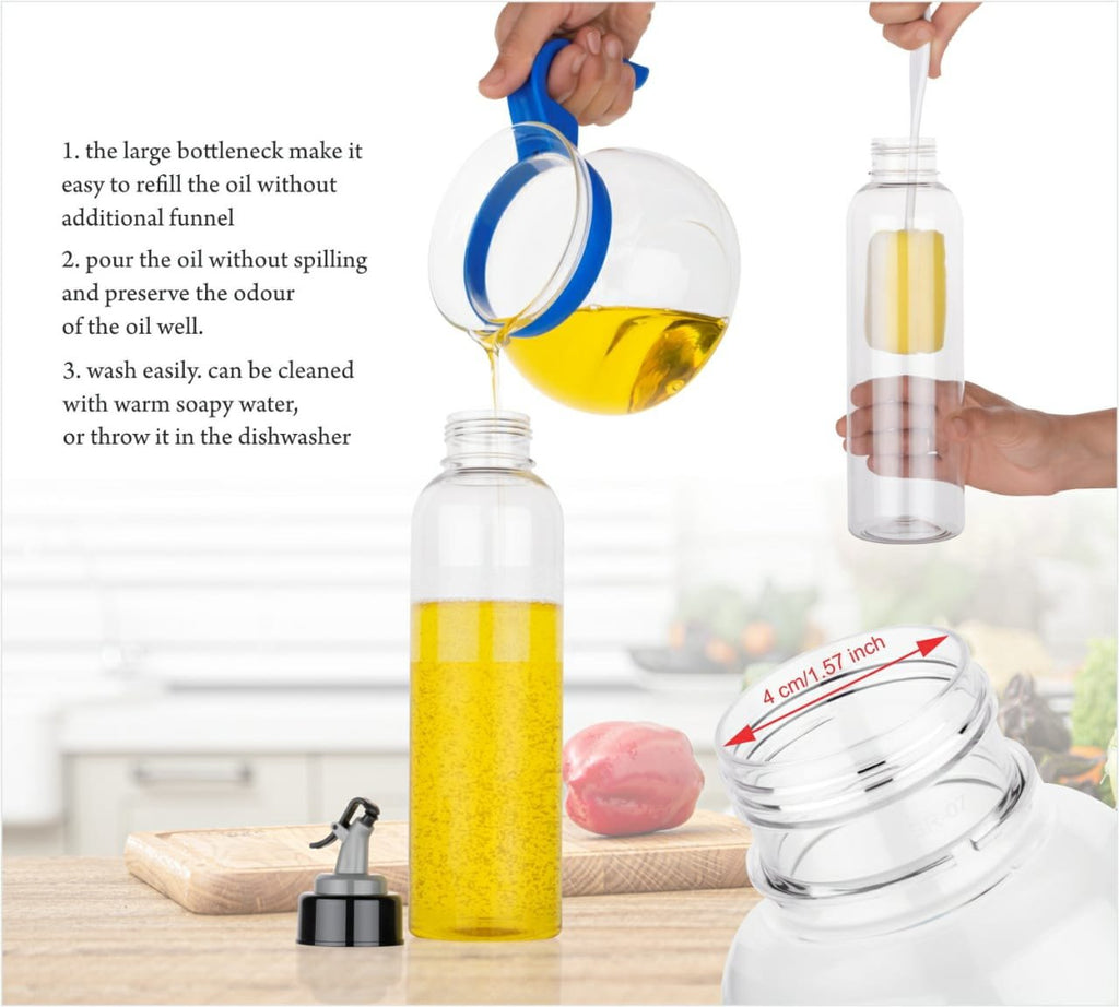 The Vastate 1 litre plastic oil dispenser shown from an angle, highlighting its sleek design.