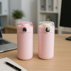 Ergonomic design of the  kids water bottle, easy for small hands to hold and carry.
