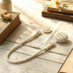 Modern magnetic drapery tieback with stylish rope look