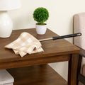 Dusting cloth with handle featuring soft cotton cloth sleeve