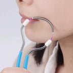 Stainless steel facial hair remover spring tool effective for upper lip and chin