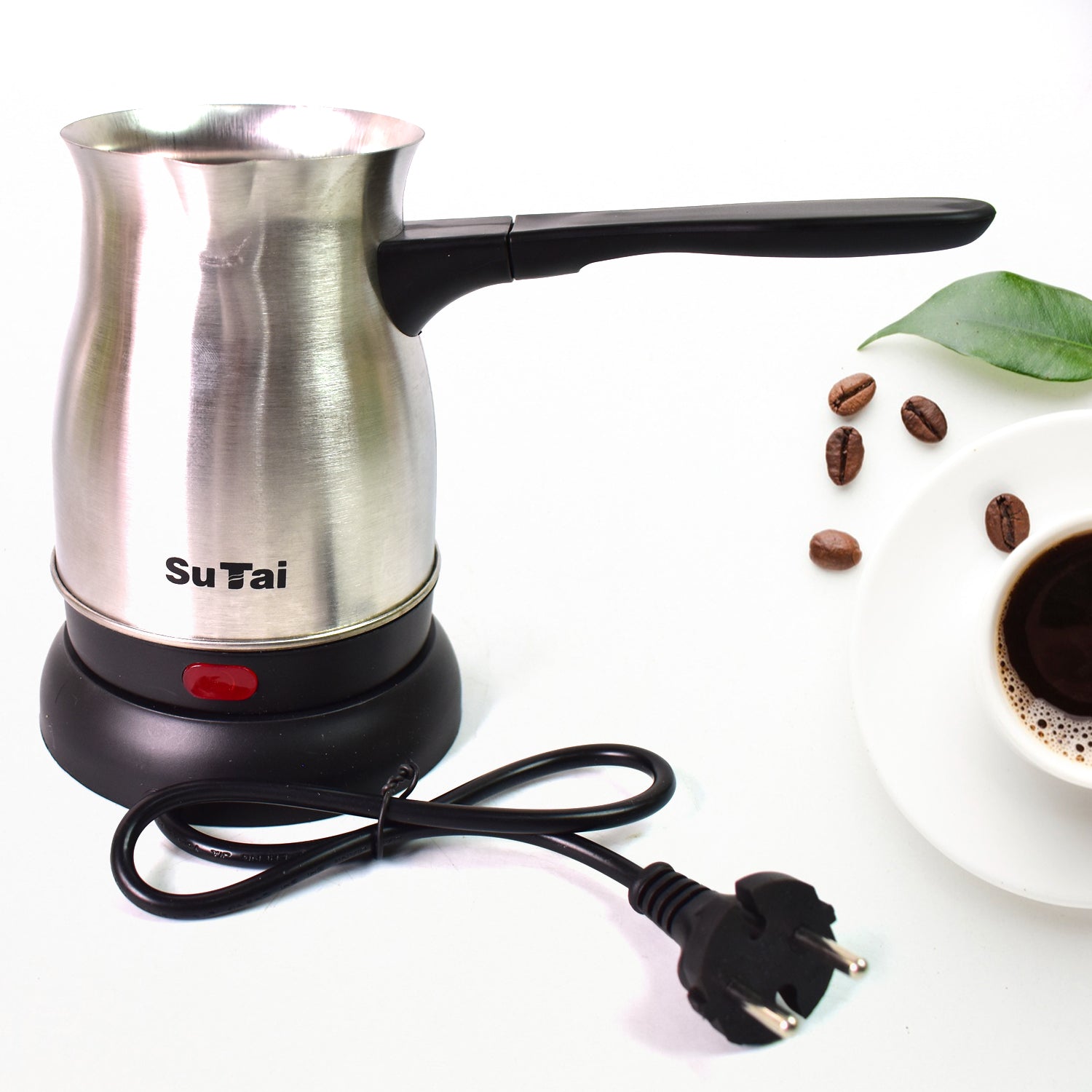Siplix 800ml Electric Coffee Maker with even heating, shown on a kitchen counter.