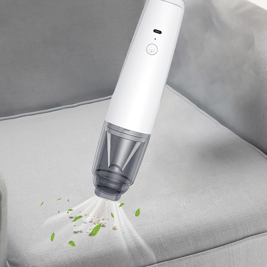 Mini handheld vacuum cleaner equipped with USB charging and washable filter system