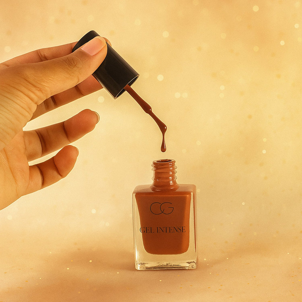 Compact 10 ML bottle of OG Beauty Cocoa Bliss Gel Intense Nail Polish