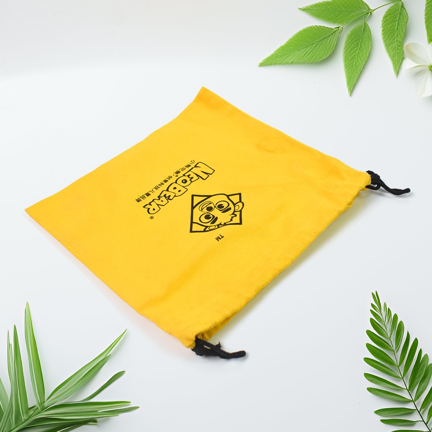 Detailed view of the durable drawstring closure on the Small Dori Bag.