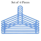 Detailed view of the hook on a plastic clothes hanger, designed for stability.