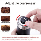 The Siplix manual coffee grinder showing its hand crank and adjustable grind settings.