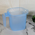 Transparent Bath Mug with ergonomic handle for easy grip.