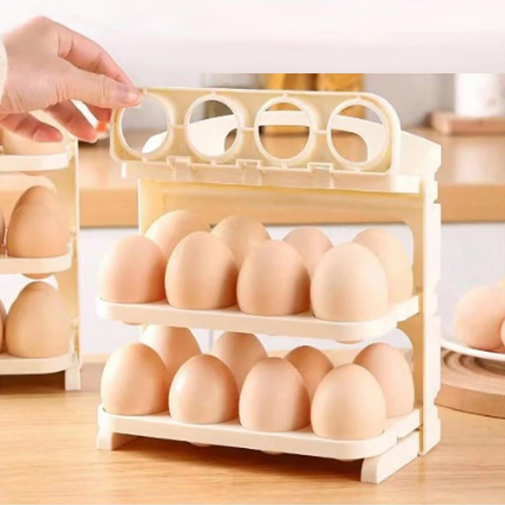Top-down view of the 24-grid foldable egg holder, showcasing its layout.