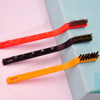Ergonomic handle design of the mini wire brush set, offering a comfortable grip for detail cleaning.