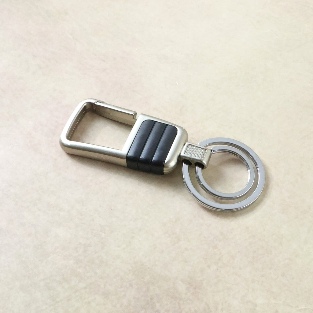 Stylish heavy duty metal keychain with dual rings