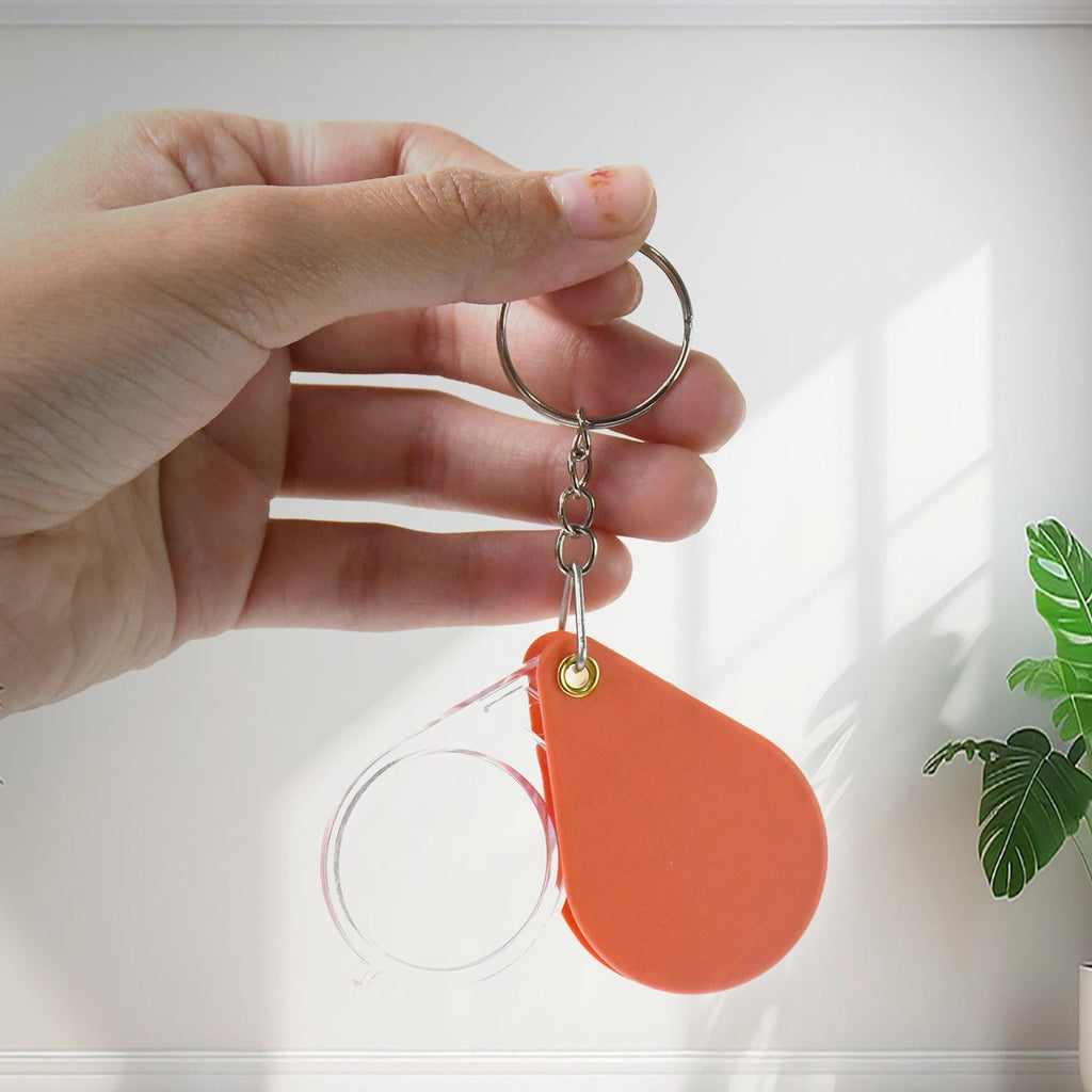 Mini magnifier keychain with clear optical glass for reading