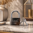 Rear view of the 70mm square Heavy Steel Padlock, showing the sturdy construction.