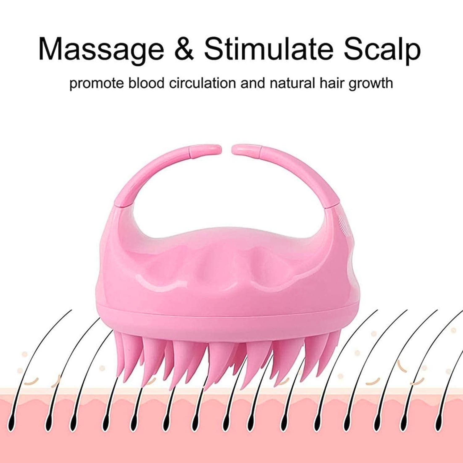 Side profile of the Velvet Wellness Scalp Massager Comb.
