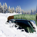 Durable car ice scraper for quick windshield defrosting.