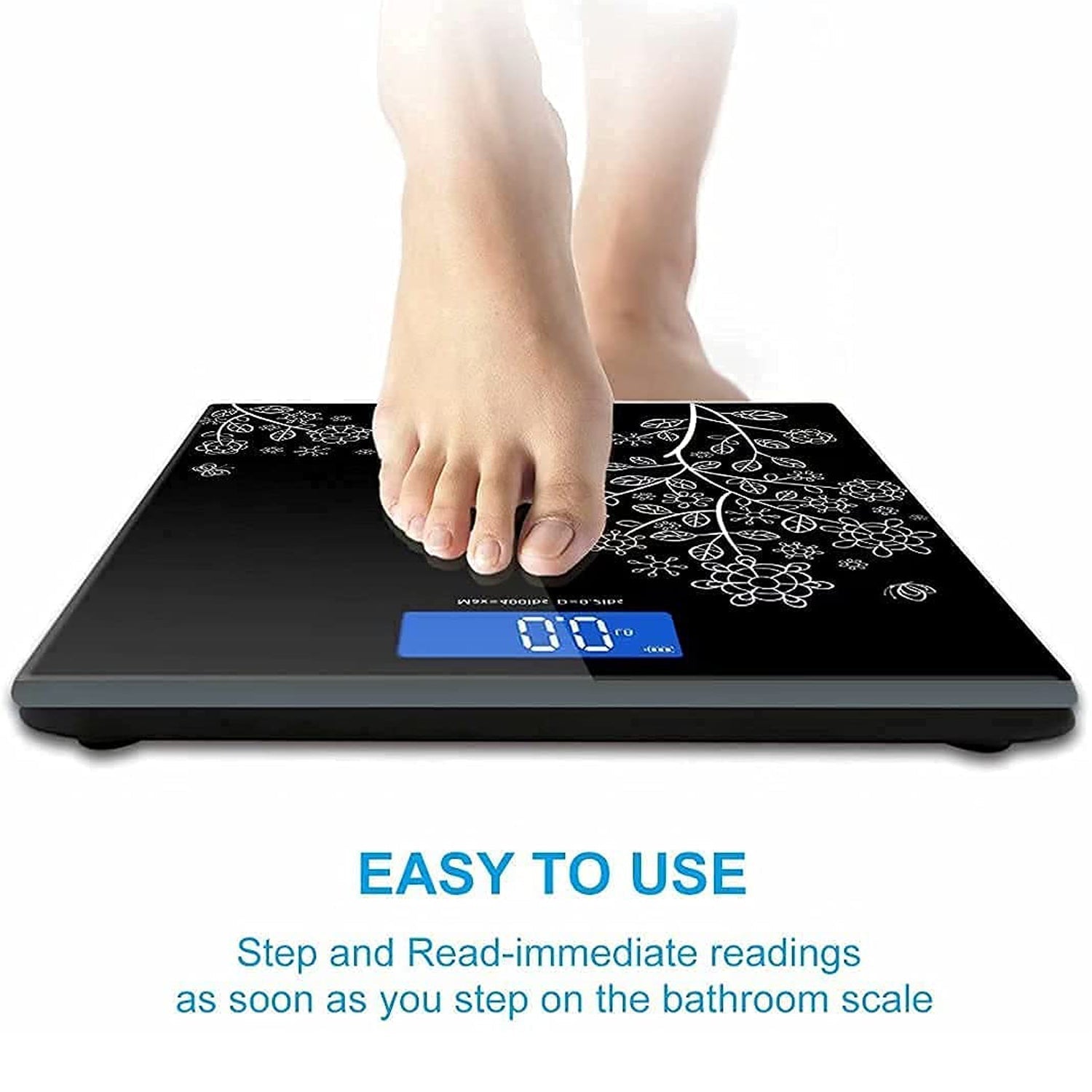 Sleek digital bathroom scale with a modern design for accurate home weight tracking.