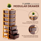 Comparative image highlighting features of the plastic storage drawer organizer