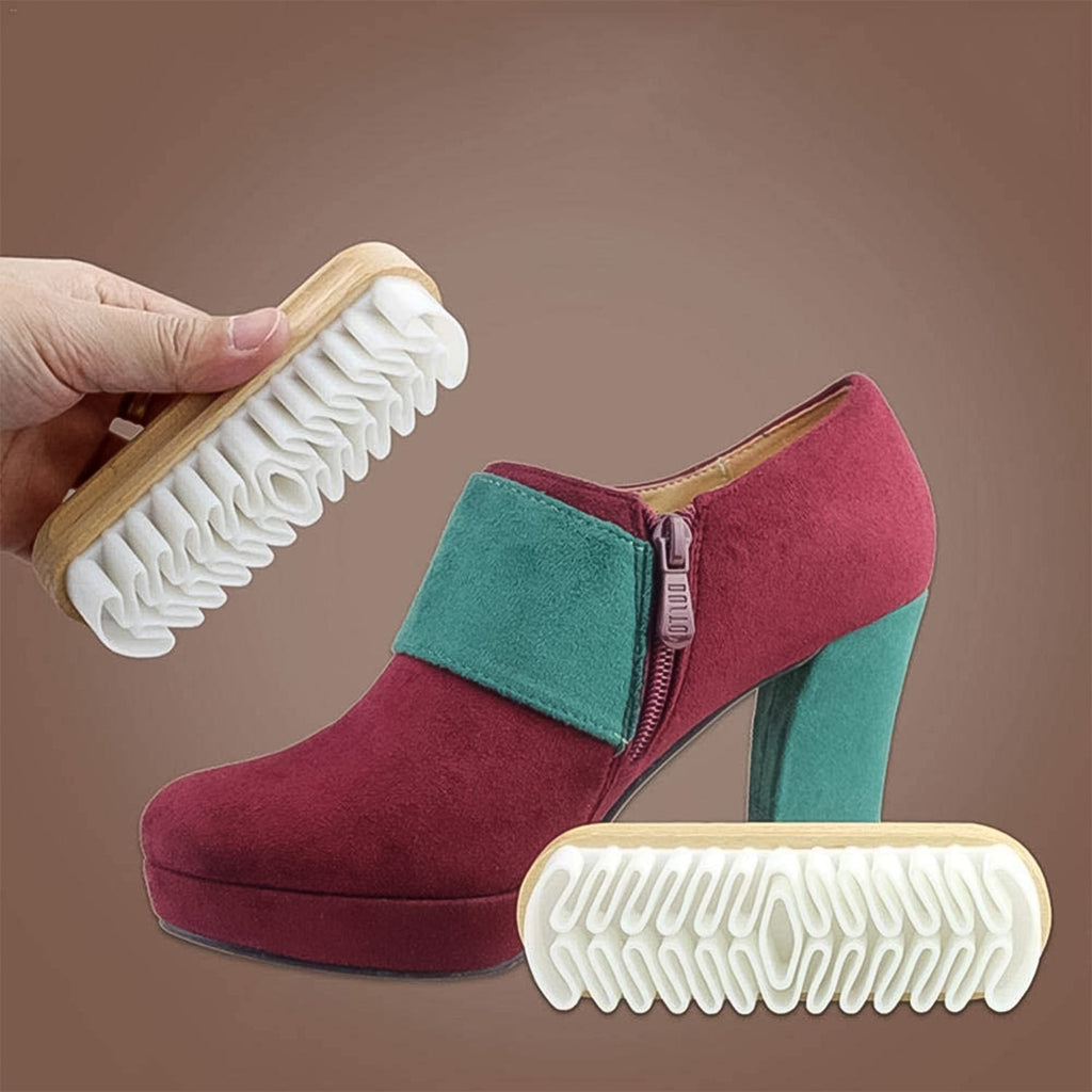CleanStep shoe cleaning brush in use on footwear