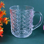 Stylish arrangement of heat-resistant clear glass cups, perfect for tea or coffee.