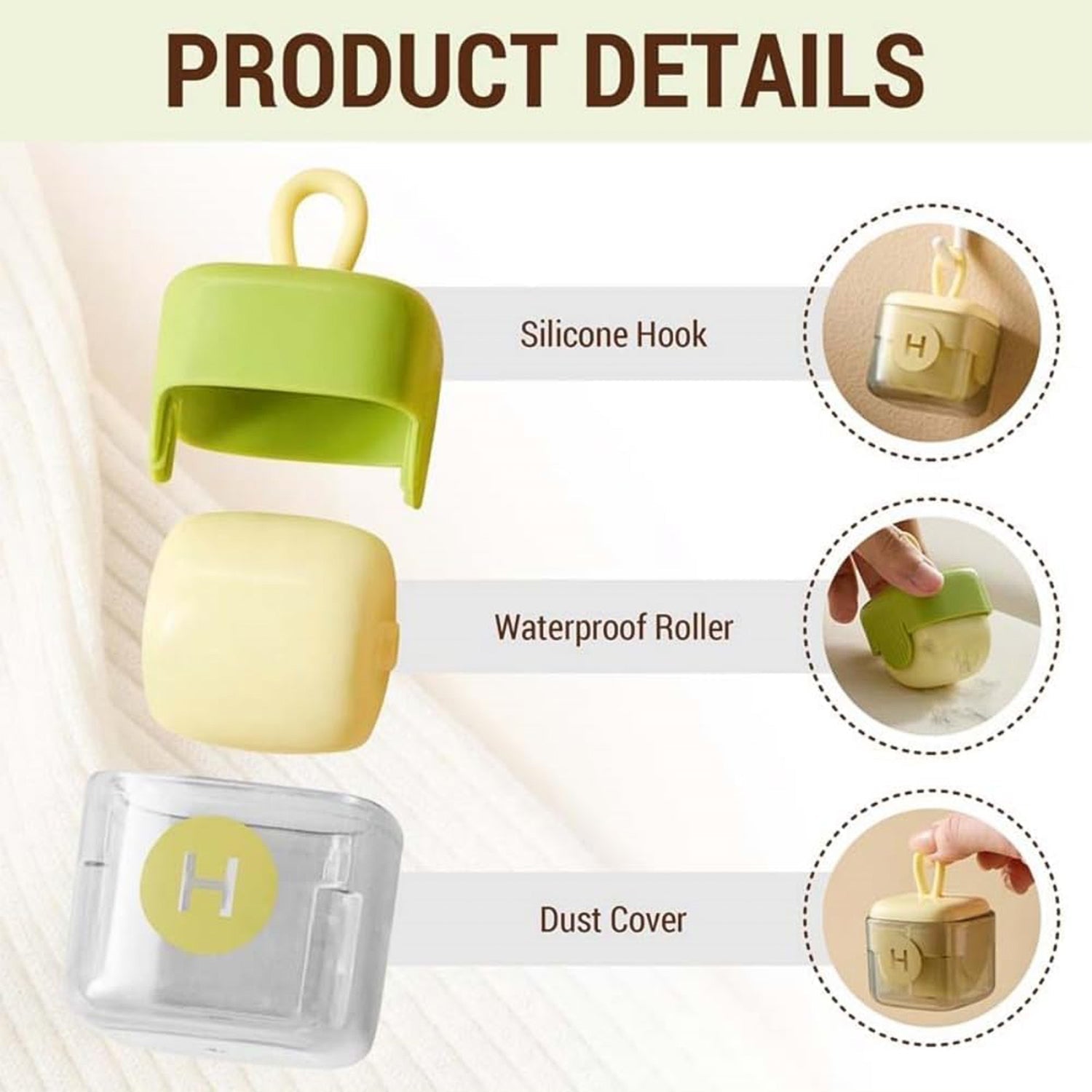 Compact reusable lint roller for travel and home use