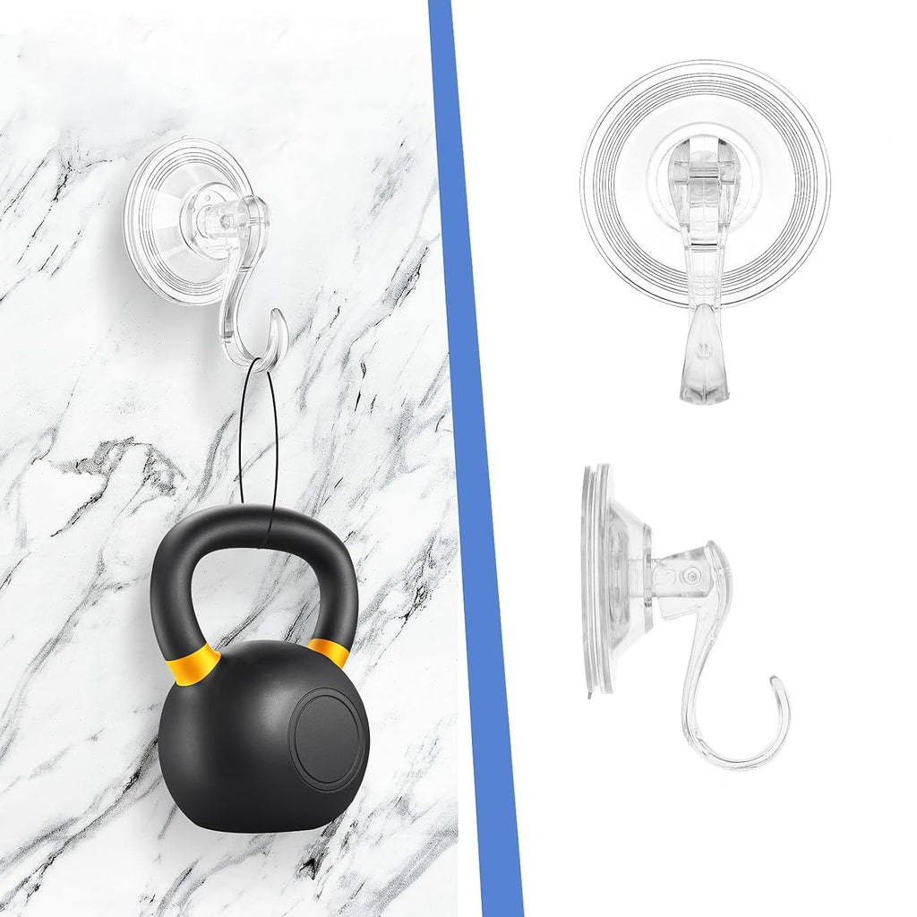 Sure hold plastic suction cup hooks attached to shower wall