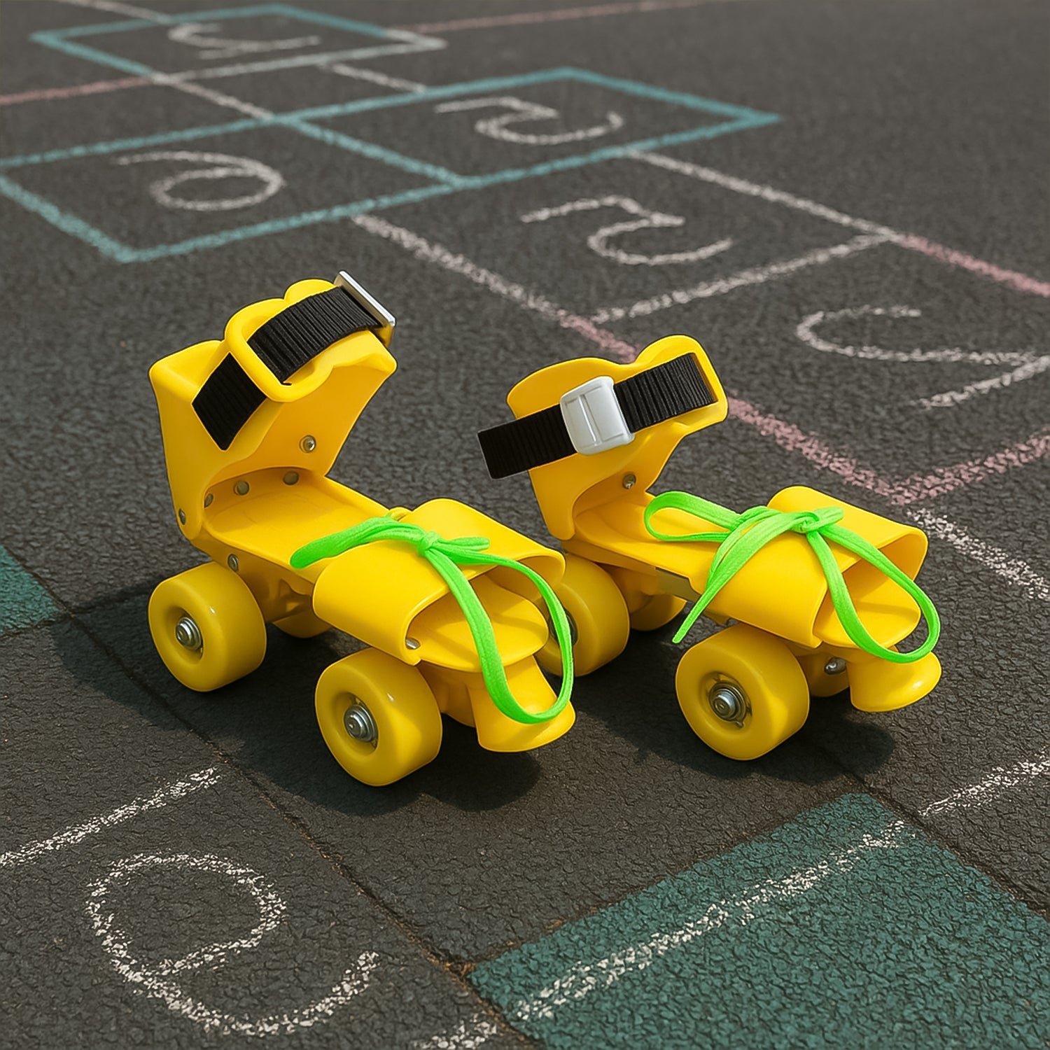 Adjustable skates for kids with quad wheels suitable for indoor and outdoor surfaces