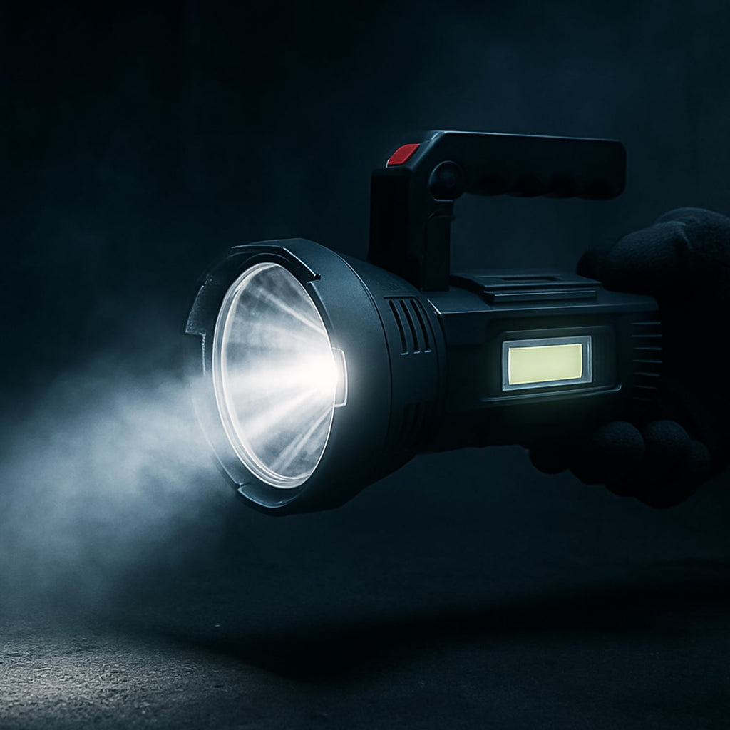 Multi-functional rechargeable LED torch offering versatile lighting options for various uses