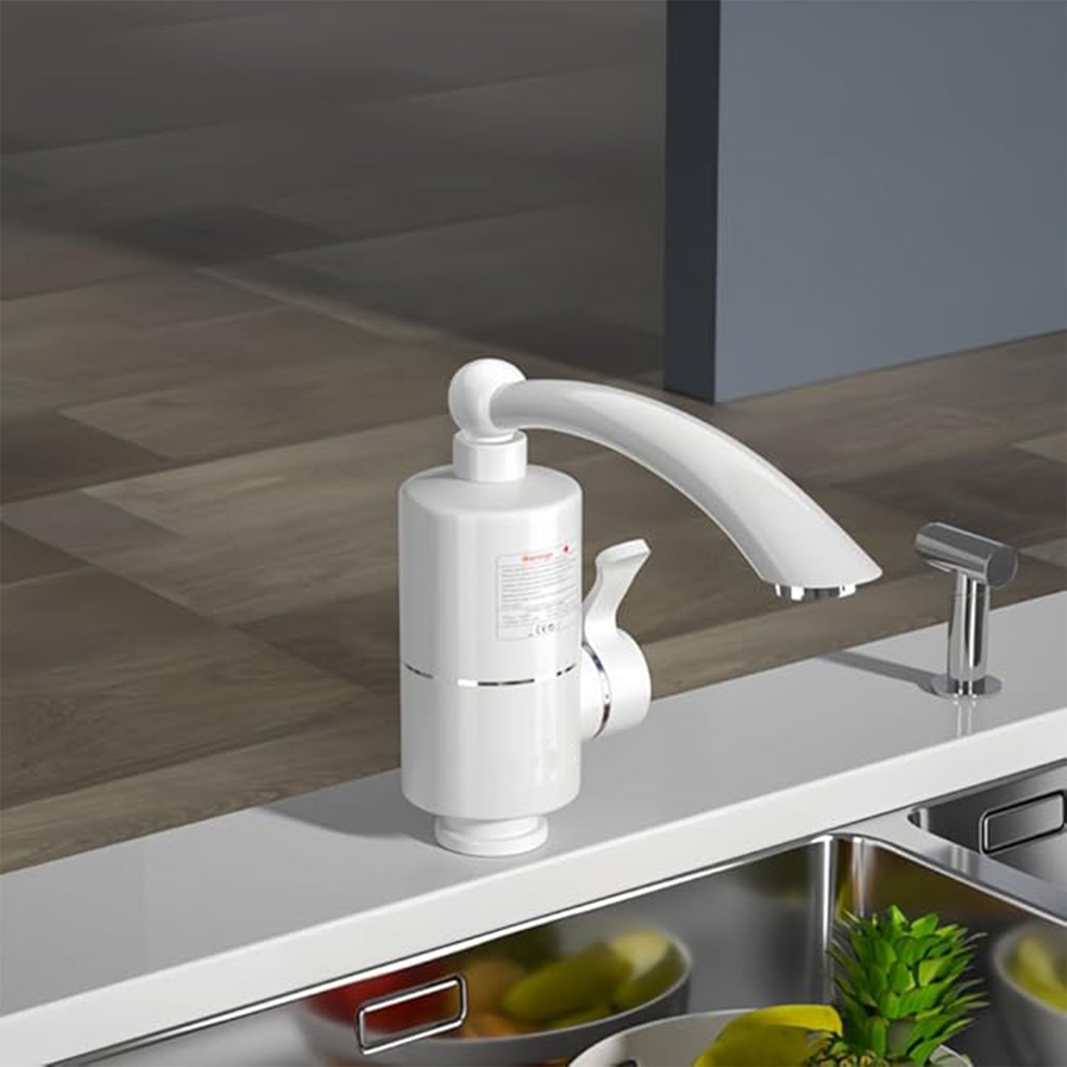 Electric water heater faucet product image highlighting energy-saving design