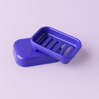Rectangular soap holder with tight-fitting lid for mess-free storage