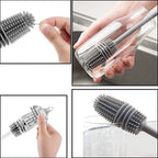 Durable bottle cleaning brush making kitchen chores easy.