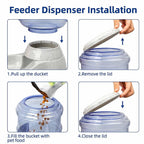 Pet food dispenser designed for hassle-free dry food storage and automatic feeding