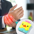 Yellow duck design small hot water bag with its soft fabric cover.