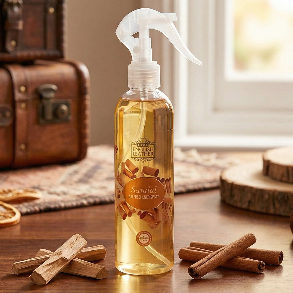 Sandal air freshener spray bottle with easy trigger nozzle for home and office use