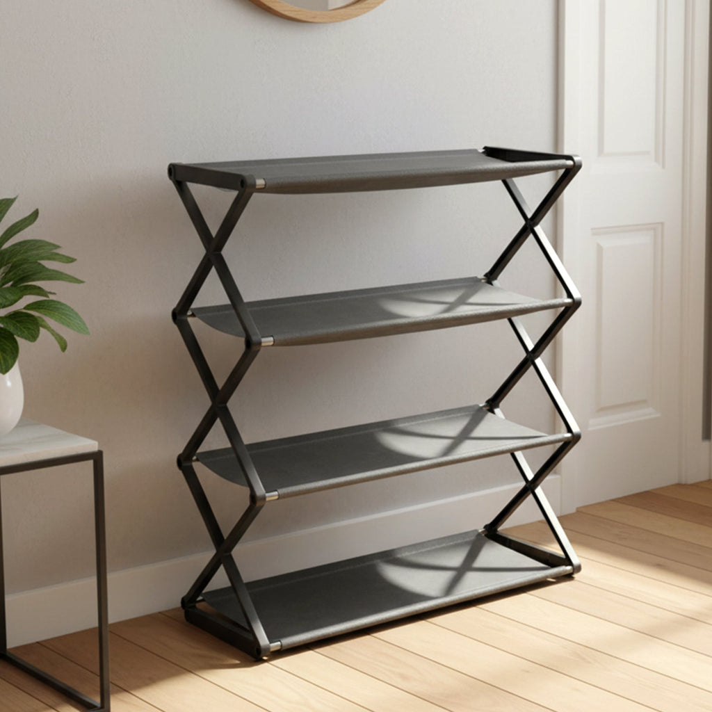 Foldable closet shoe organizer for small spaces