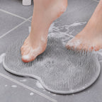 Silicone foot cleaning scrubber bath mat with soft bristles