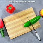 BPA-free natural wood cutting board, ideal for healthy cooking.