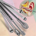 A complete 6-in-1 ear wax cleaner kit with various stainless steel tools and a leather storage pouch.