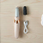 Side view of the portable Flewless Pedi electronic pedicure device, perfect for travel.