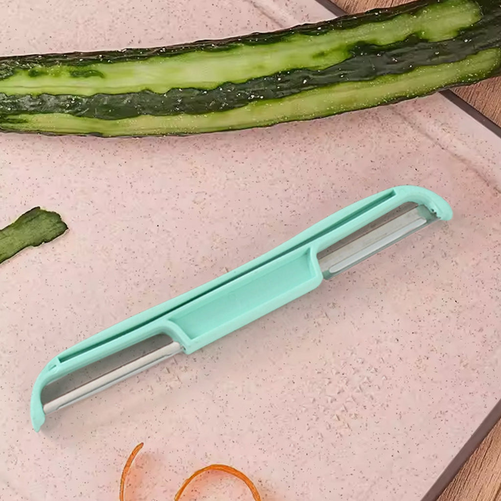 Double side potato peeler with stainless steel blades and plastic handle