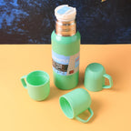 Double-wall vacuum insulated stainless steel thermos bottle in green