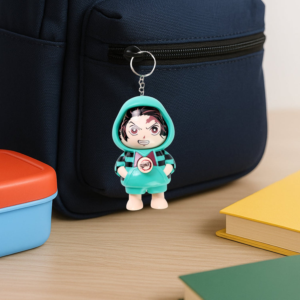 Assorted cartoon action figure keychains for backpacks
