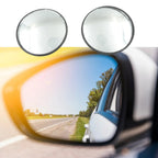 Demonstration of the 360-degree adjustable angle of a car blind spot mirror.