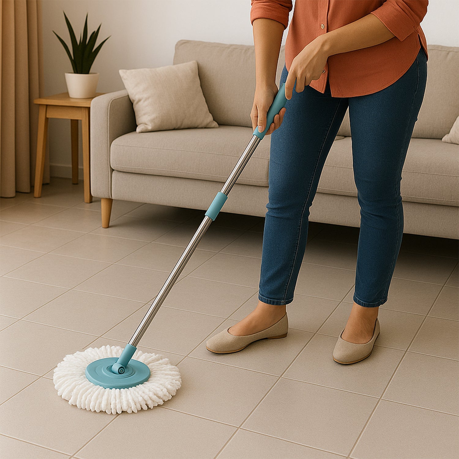 Durable stainless steel mop rods laid out for sturdy cleaning tool