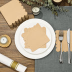 120-piece set of scalloped edge tissue napkins showing brown and white dual color design