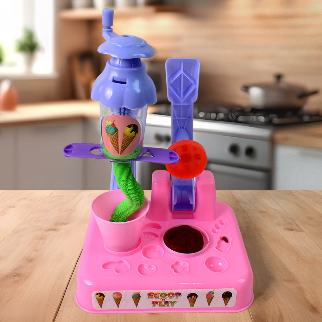 Close-up of children's hands using molds from the Play Dough Set to create shapes.