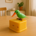Portable automatic bird-shaped toothpick dispenser with green and yellow color