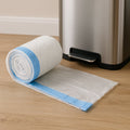 45x45 cm garbage bag with blue tie handle for easy waste disposal